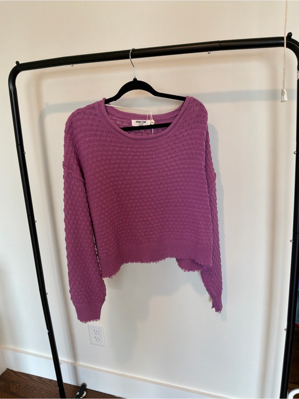 bohme Textured Cropped Crewneck Sweater